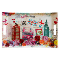TABLETT London, rechteckige Serviertablett mit Griff 54x35 cm - Multicolor, Kunststoff (35/3/54cm) - Lashuma
