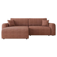 ECKSOFA Floryn L - Schwarz/Rosa, Holz/Kunststoff (245/145cm) - MIRJAN24