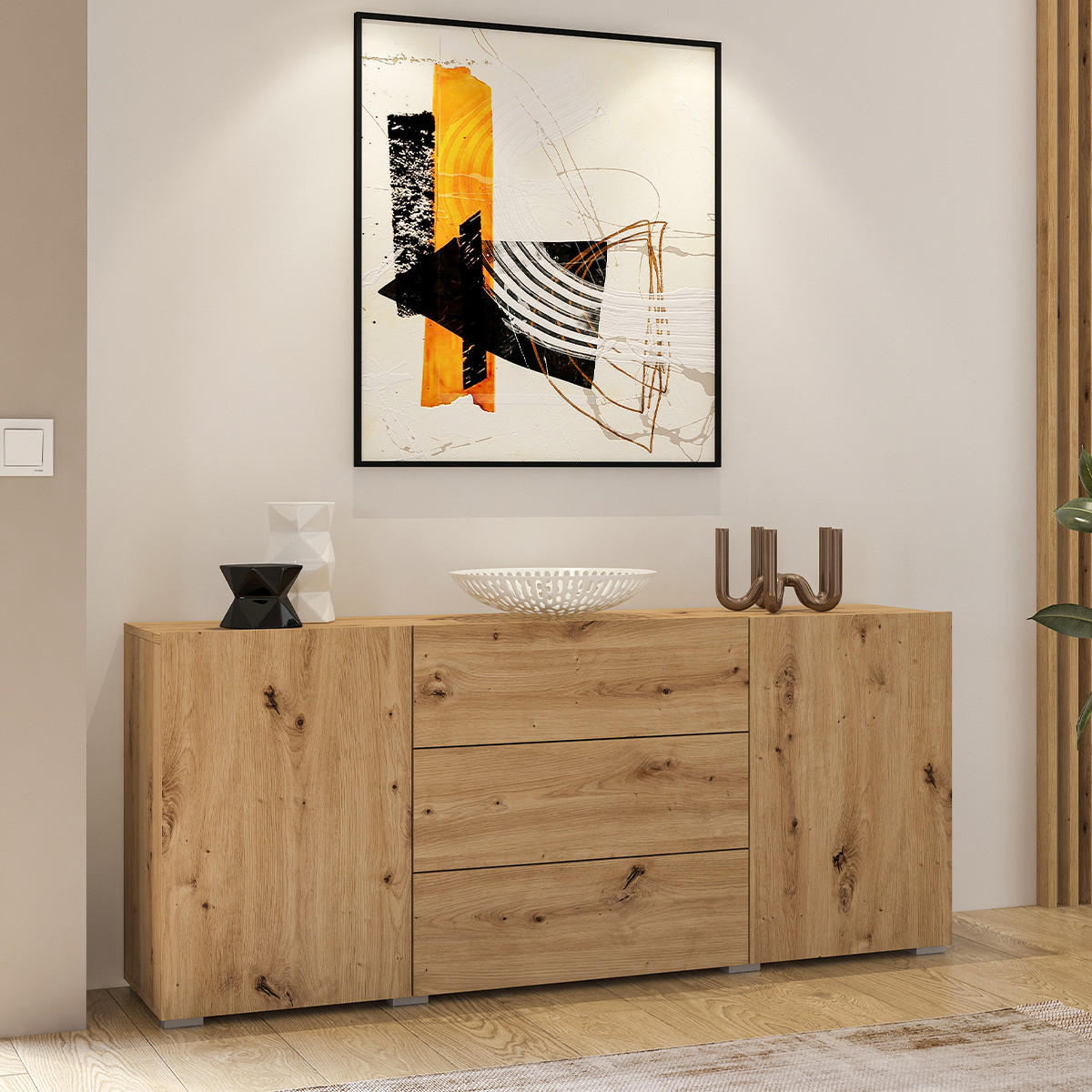 SIDEBOARD Glora Holz - Braun, Holzwerkstoff (140/63/35cm) - Petits-meubles