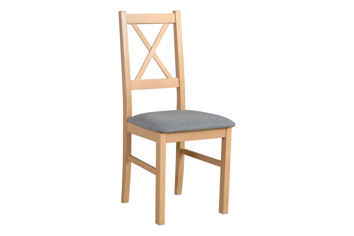 STUHL Nilo 10 (6er Set) - Grau/Sonoma Eiche, Holz (43/94/40cm) - Leaf Design
