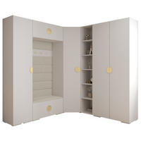GARDEROBEN-SET 236,7/231,7/47 - Beige/Goldfarben, Holz/Kunststoff (181.7/236.7/47cm) - Abiks Möbel