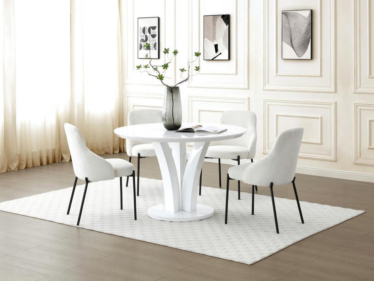 ESSTISCH rund - 4 Personen - MDF - Weiß lackiert - VIALETA - Weiß, Holz (120/120/75cm) - Vente-Unique