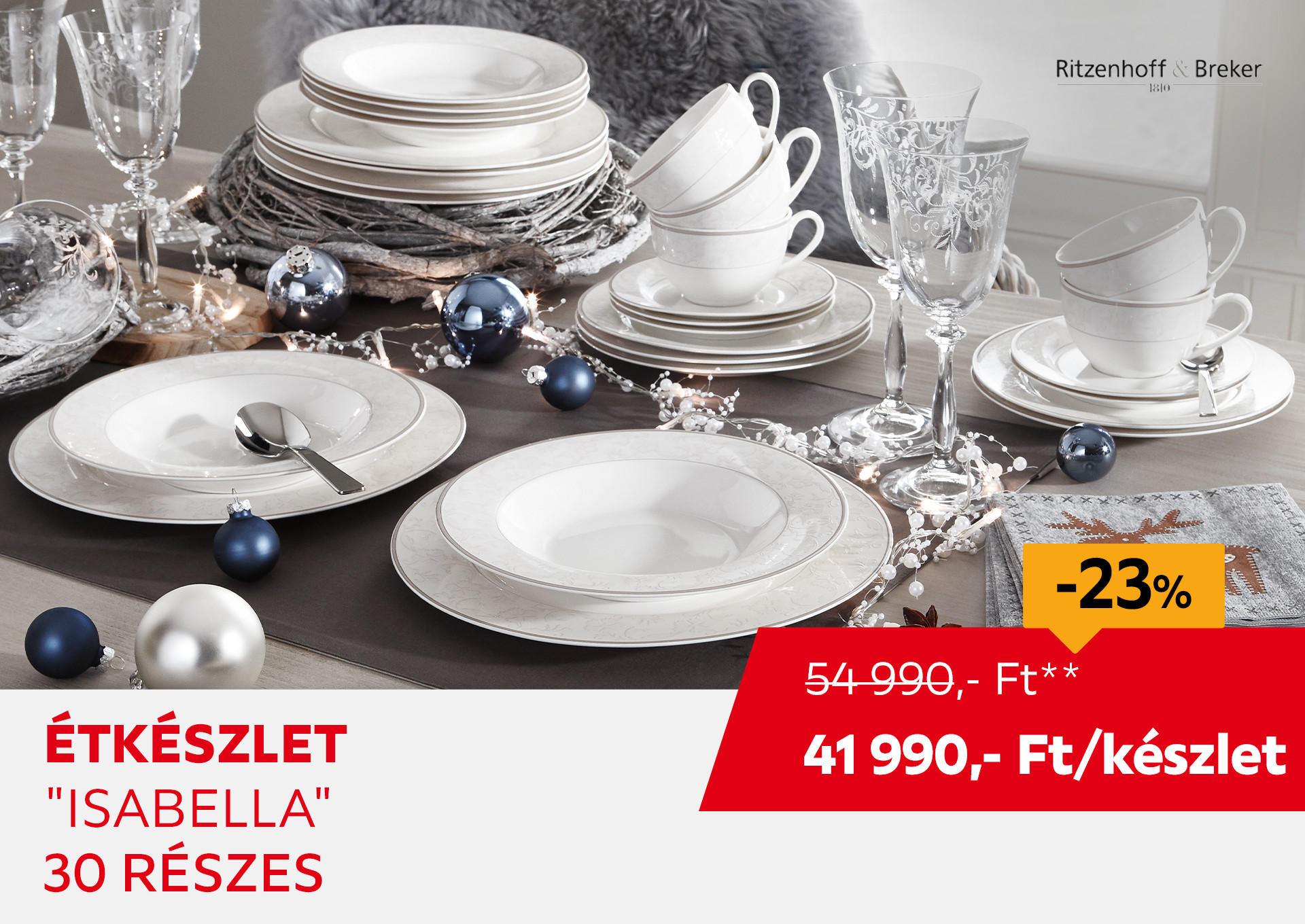 Étkészlet "Isabella", 30 részes Kiemelt termék 54990 Ft.- helyett 41990 Ft.-