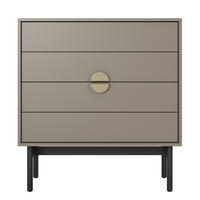 KOMMODE Stoon Steingrau 85,5 cm - Beige/Goldfarben, Holzwerkstoff/Metall (85.5/93/38cm) - Selsey