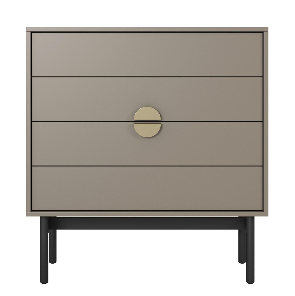 KOMMODE Stoon Steingrau 85,5 cm - Beige/Goldfarben, Holzwerkstoff/Metall (85.5/93/38cm) - Selsey
