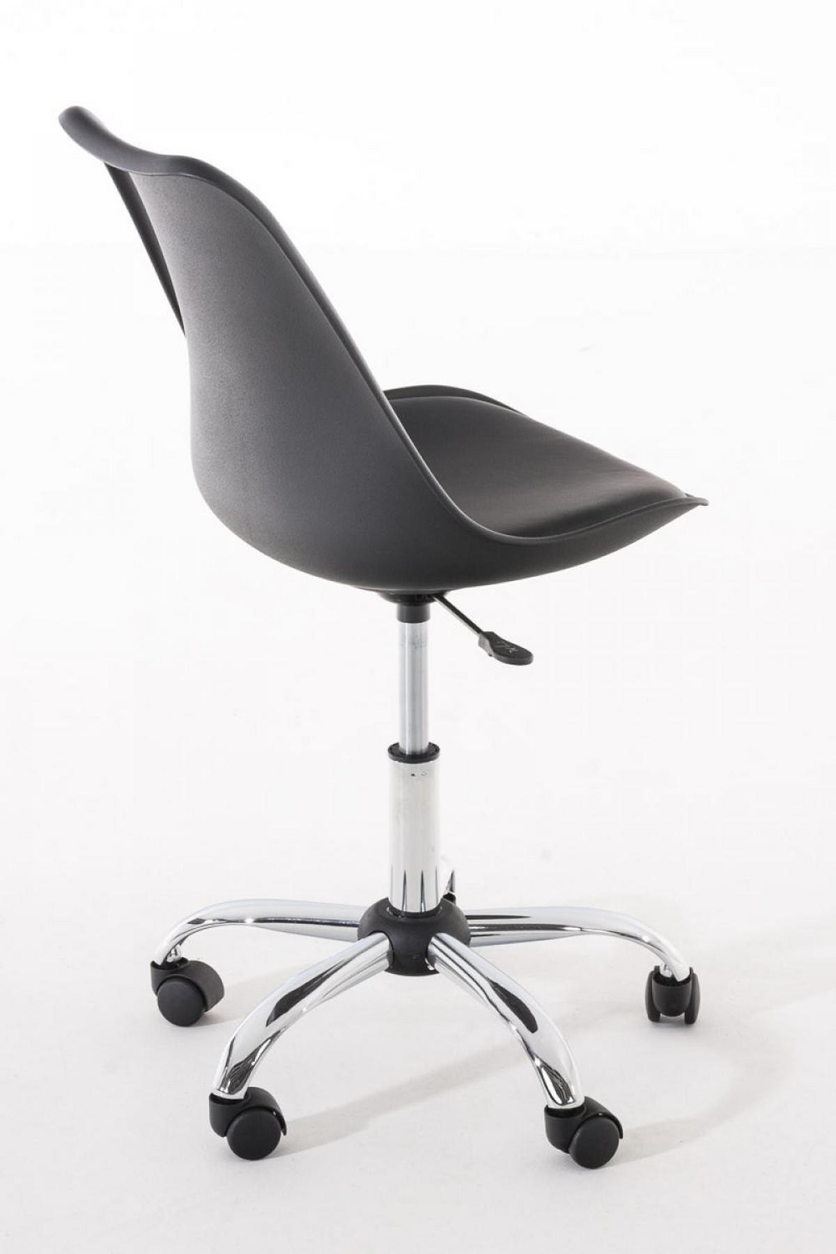 DREHSTUHL Lederlook Schwarz - Chromfarben/Schwarz, Textil/Metall (48/81/48cm) - CLP