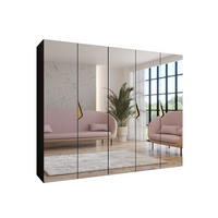 DREHTÜRENSCHRANK 202/250/52 5-türig - Goldfarben/Schwarz, Holz/Metall (250/202/52cm) - Abiks Möbel