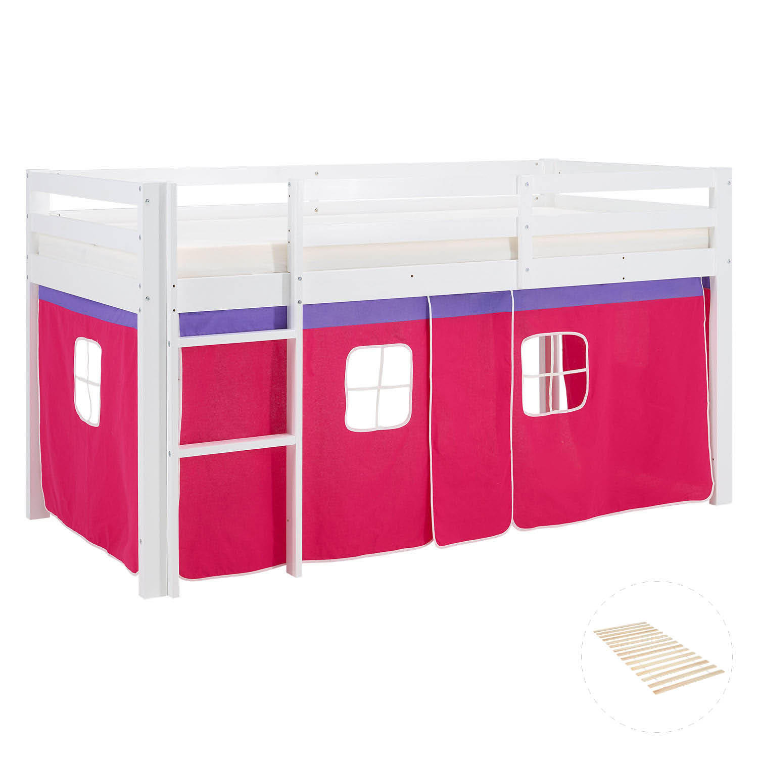 HOCHBETT Lattenrost 90/200 cm Pink - Pink/Weiß, Holz - Homestyle4u
