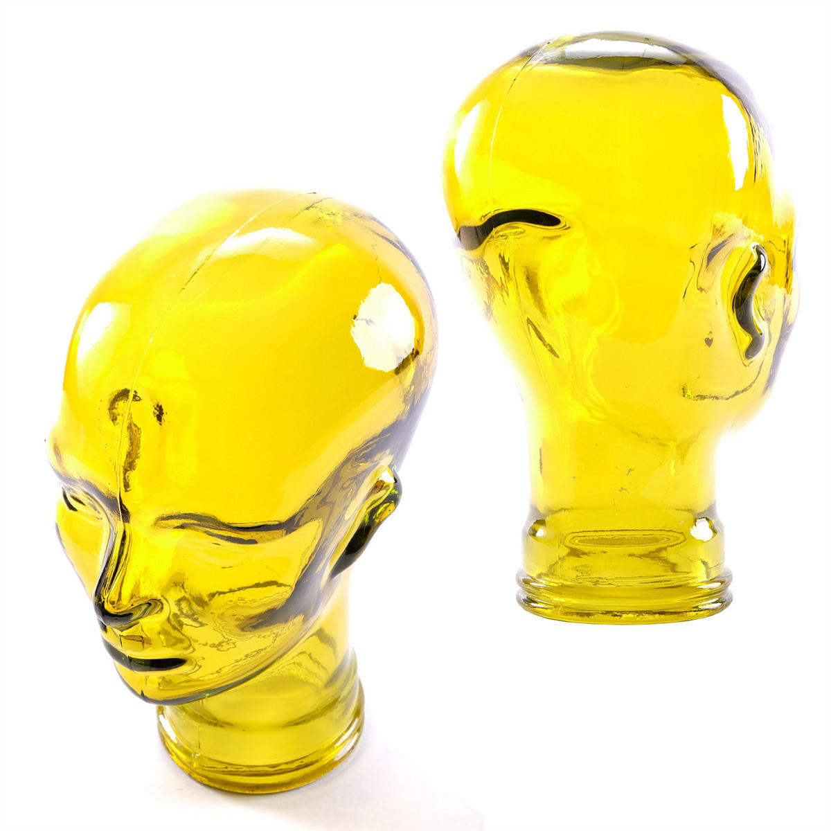 KOPFHÖRERSTÄNDER MICK Glas transparent gelb - Gelb, Glas (21/29/21cm) - DESIGN DELIGHTS