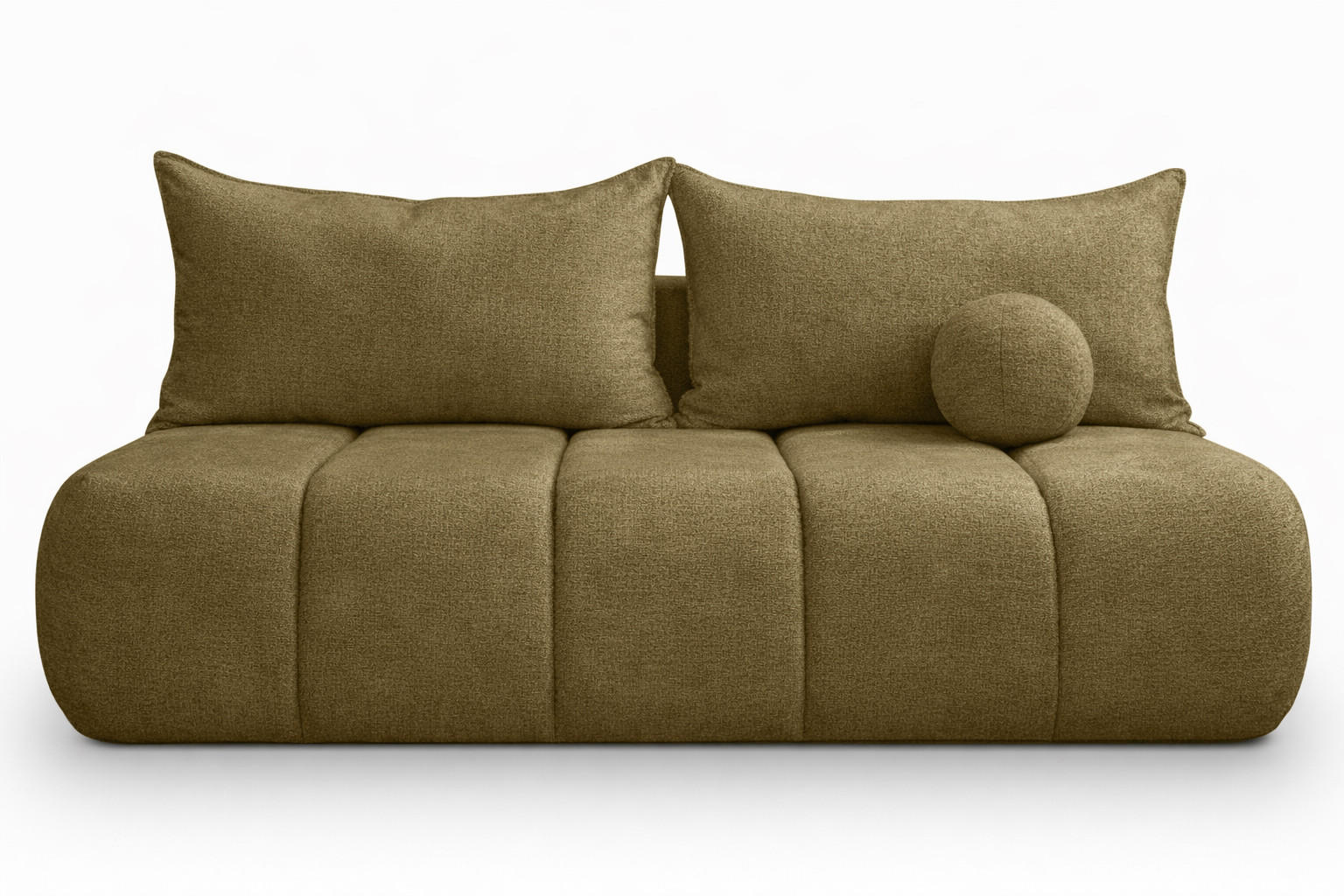 SOFA Mit Schlaffunktion Und Bettkasten, Veloursstoff Monolith, Olive, PIANO - Olivgrün, Holz (207/91/103cm) - Kaiser Möbel