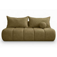 SOFA Mit Schlaffunktion Und Bettkasten, Veloursstoff Monolith, Olive, PIANO - Olivgrün, Holz (207/91/103cm) - Kaiser Möbel