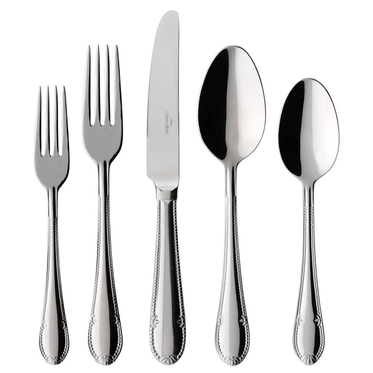 TAFELBESTECK Mademoiselle silber 68er Set - Silberfarben, Metall - Villeroy & Boch