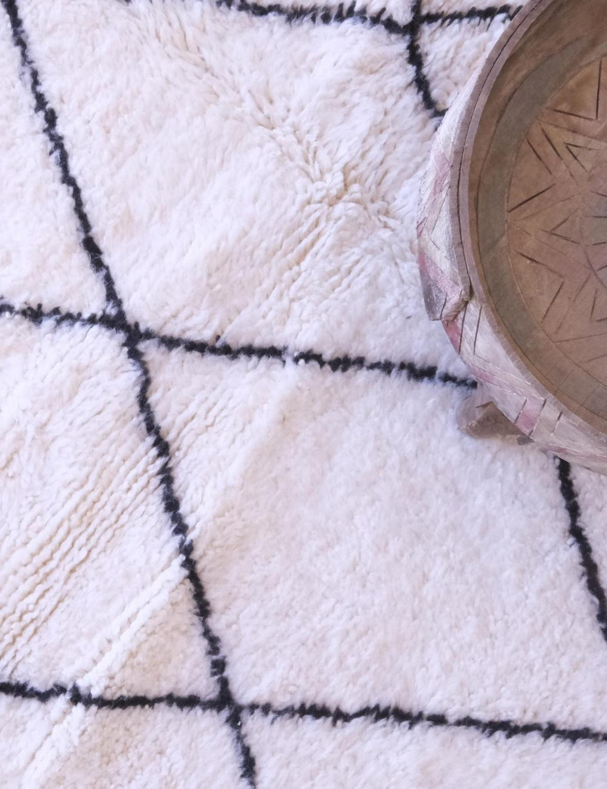 BERBERTEPPICH handgewebt Marokko 133x 181 cm - Weiß, Naturmaterialien (133/181cm) - AFK Living