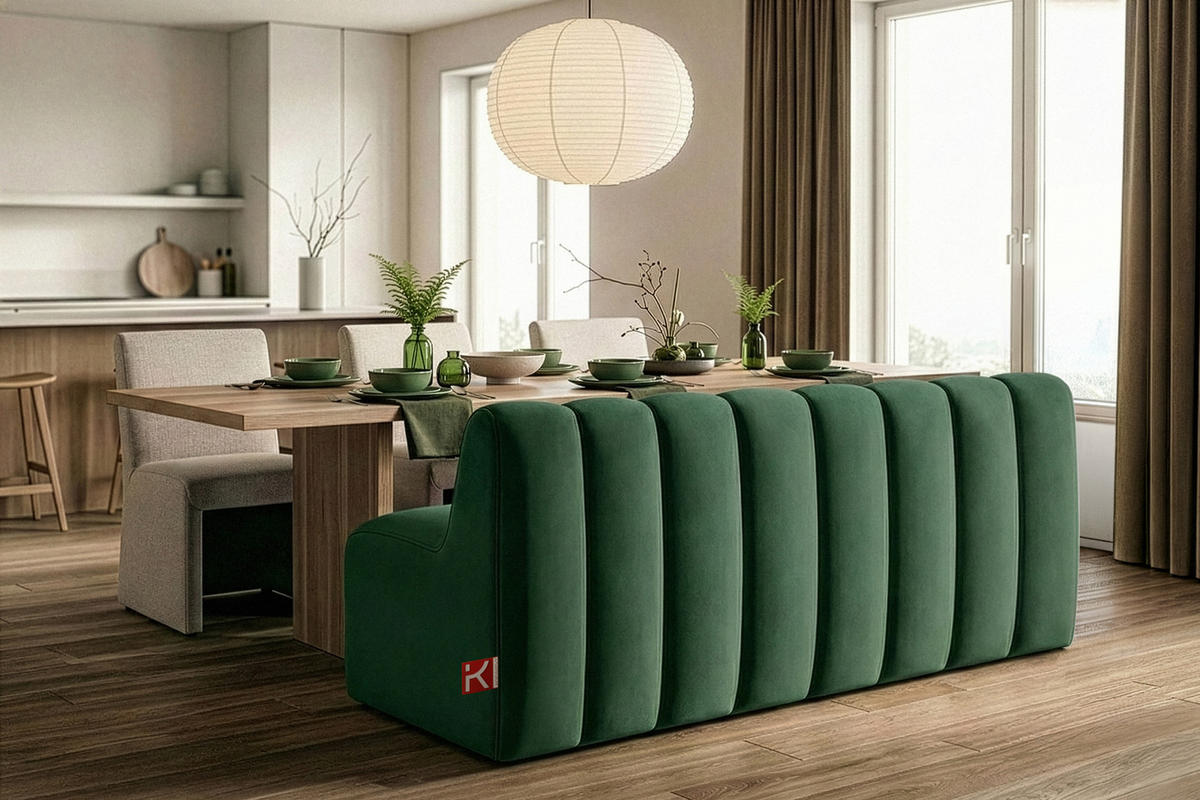 ESSZIMMERBANK CORDA, Dunkelgrün - Dunkelgrün, Holz/Holzwerkstoff (163/78/71cm) - KONSIMO®