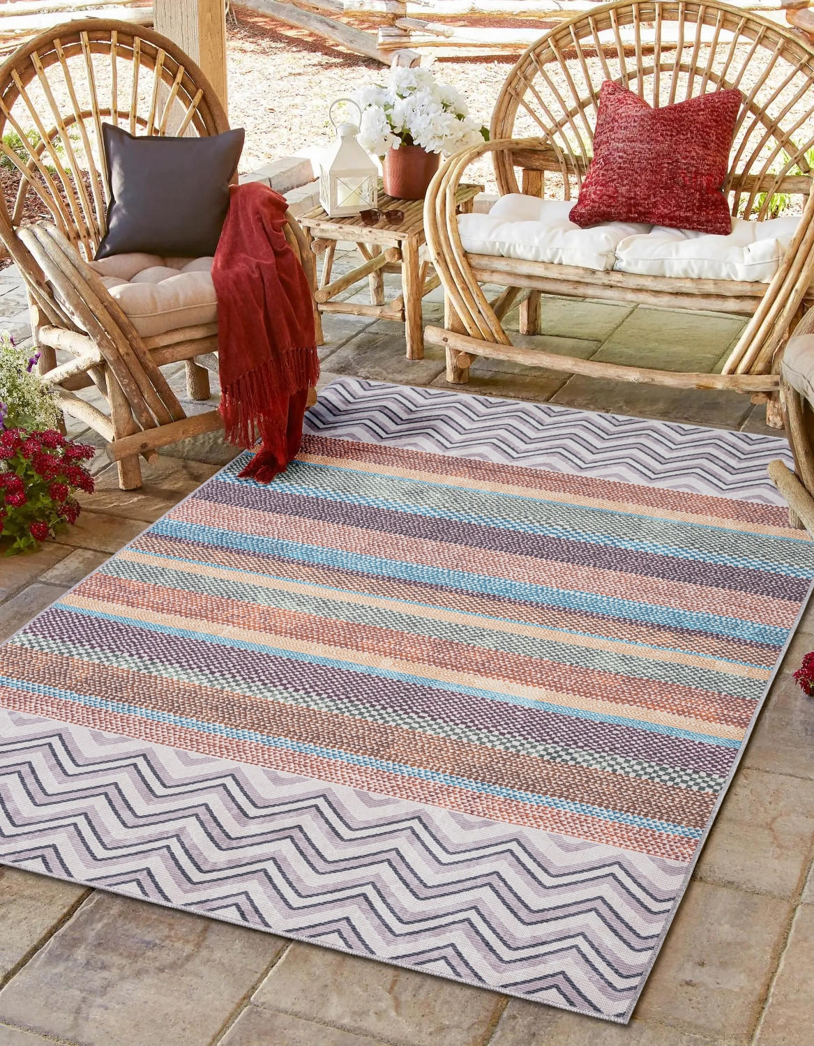 TEPPICH Rivka Rostfarben,Pastellblau,Mauve 160/230 cm - Rostfarben, Textil (160/230cm) - My-Rug