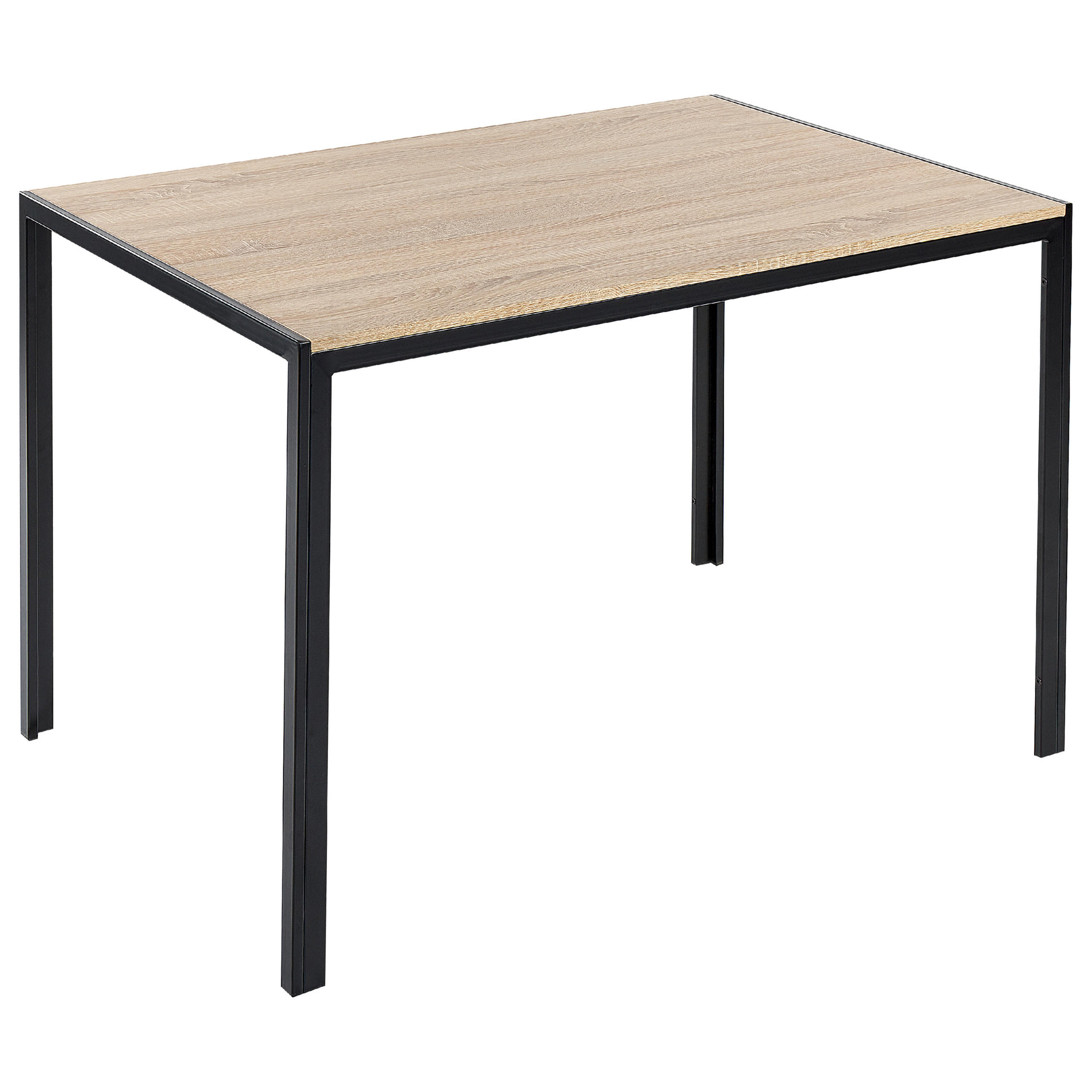 ESSTISCH 120/80/76 cm Hellbraun, Schwarz Rechteckig Newfield - Hellbraun, Holzwerkstoff (120/80/76cm) - Beliani