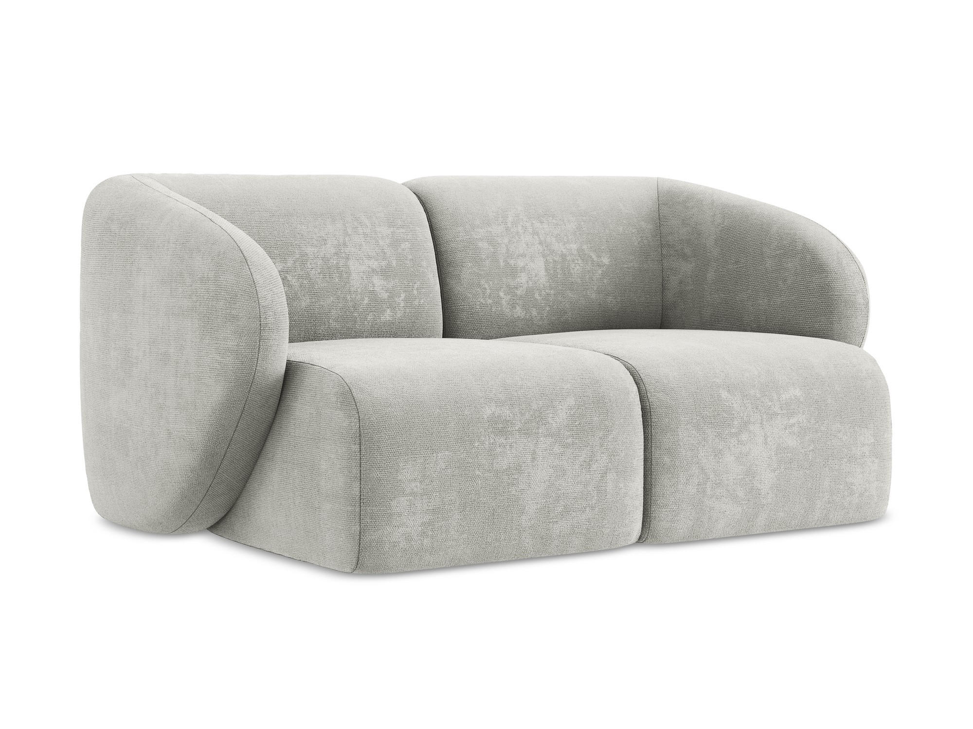 2-SITZER-SOFA Chenille Stoff Grau - Hellgrau/Schwarz, Holzwerkstoff/Kunststoff (174/75/94cm) - Makamii