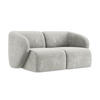 2-SITZER-SOFA Chenille Stoff Grau - Hellgrau/Schwarz, Holzwerkstoff/Kunststoff (174/75/94cm) - Makamii