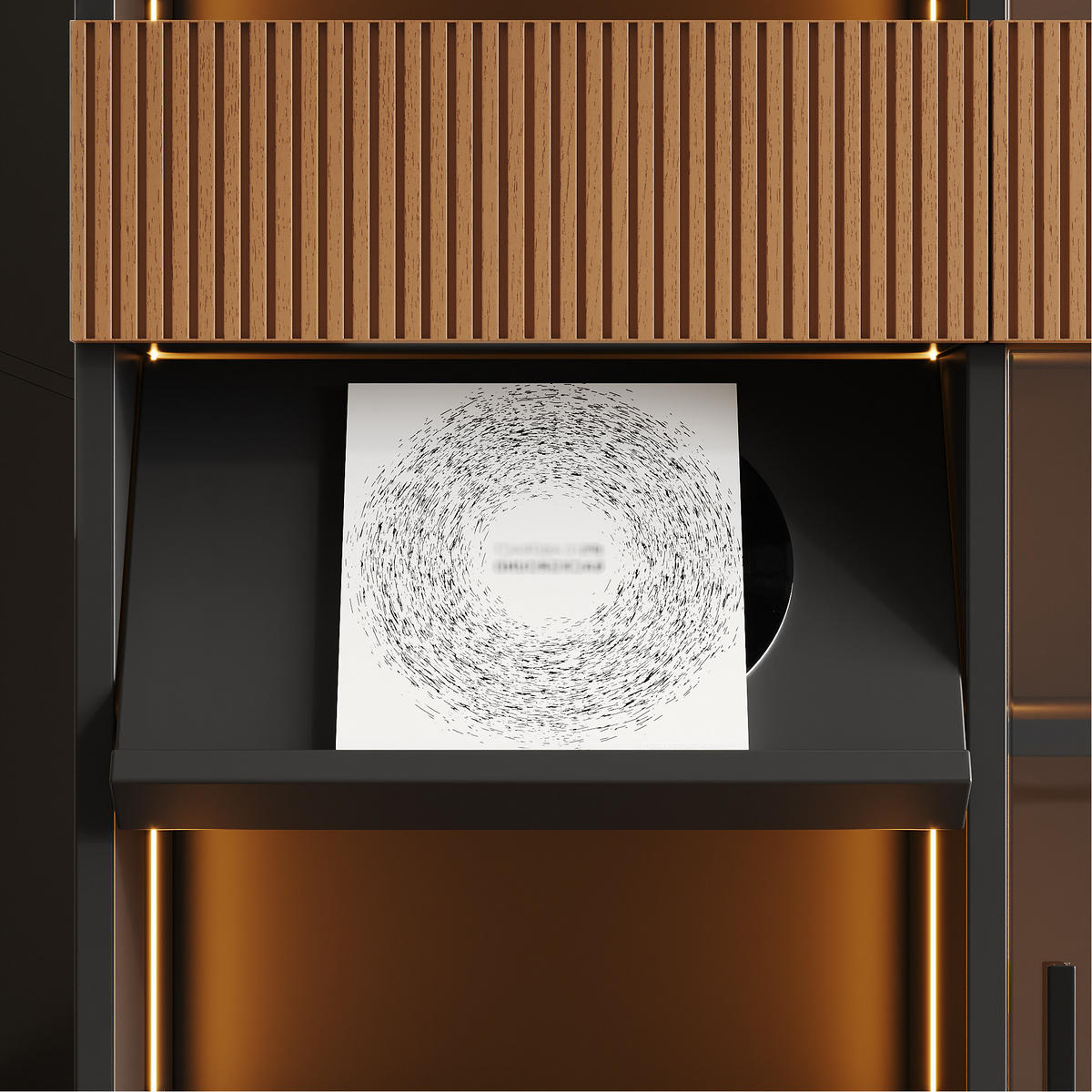 VITRINE 120x28,5x180 cm mit LED und Schiebetüren - Schwarz/Braun, Holzwerkstoff (120/180/28.5cm) - FLIEKS