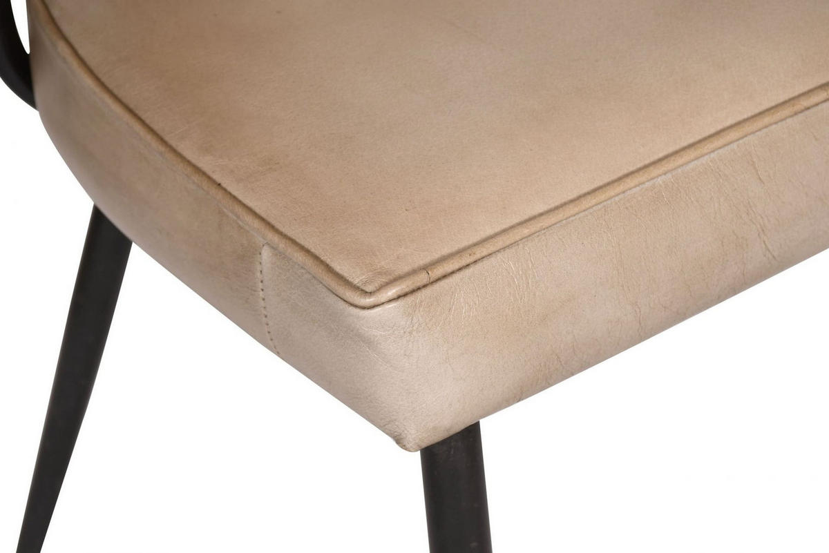 ESSZIMMERSTUHL Mombasa, Leder, Taupe - Taupe, Leder (58/77/61cm) - dasmöbelwerk
