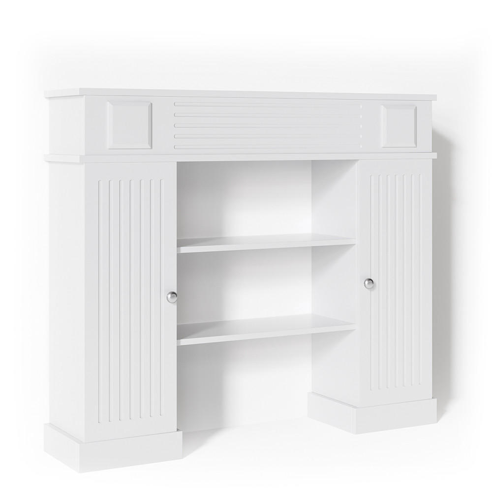 KAMINUMRANDUNG Weiß 119.5 x 103 cm - Weiß, Holzwerkstoff (119.5/103/27.3cm) - Vicco