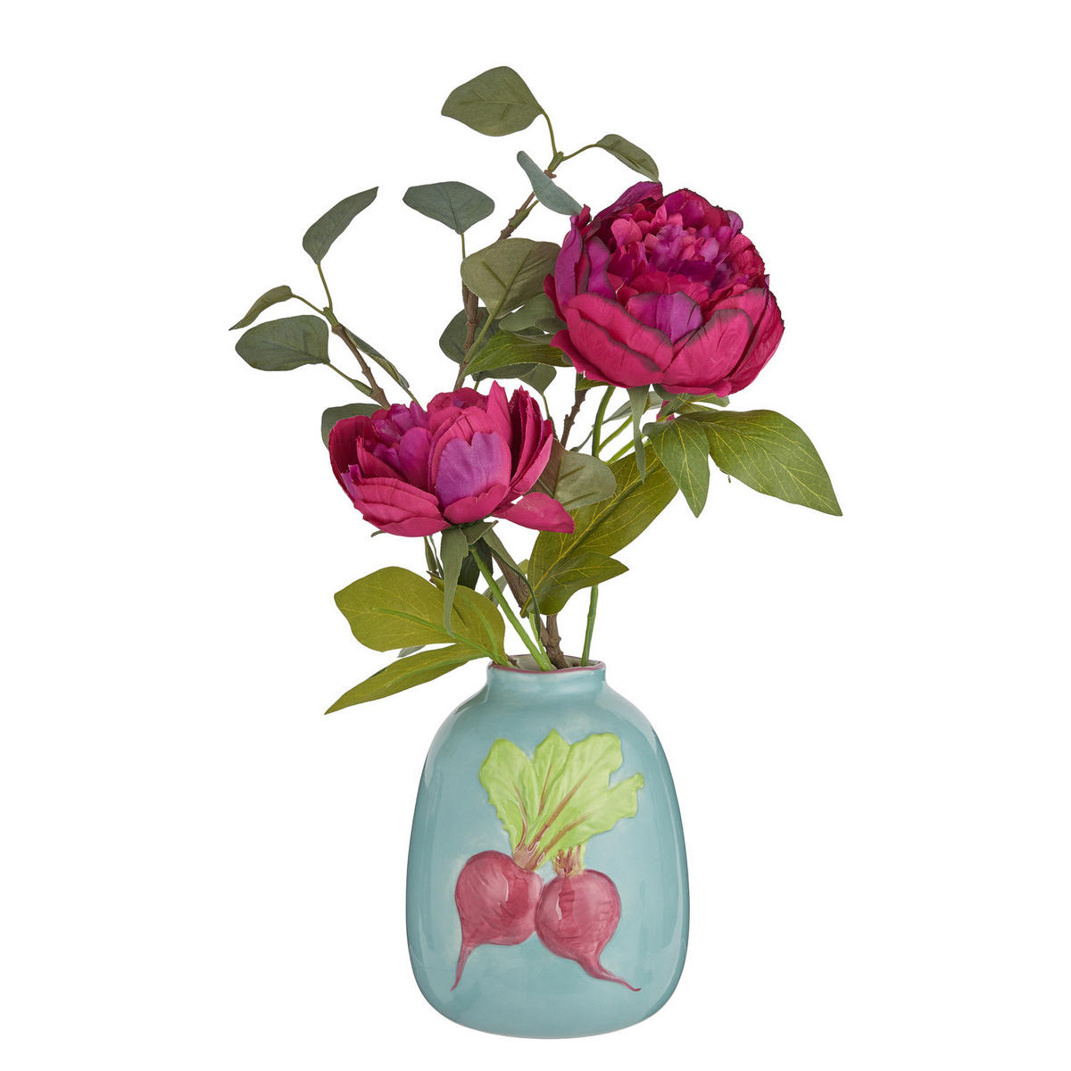 VASE Veggie Rote Beete - Dolomit - Pastellblau - Hellblau, Stein (18cm) - Butlers