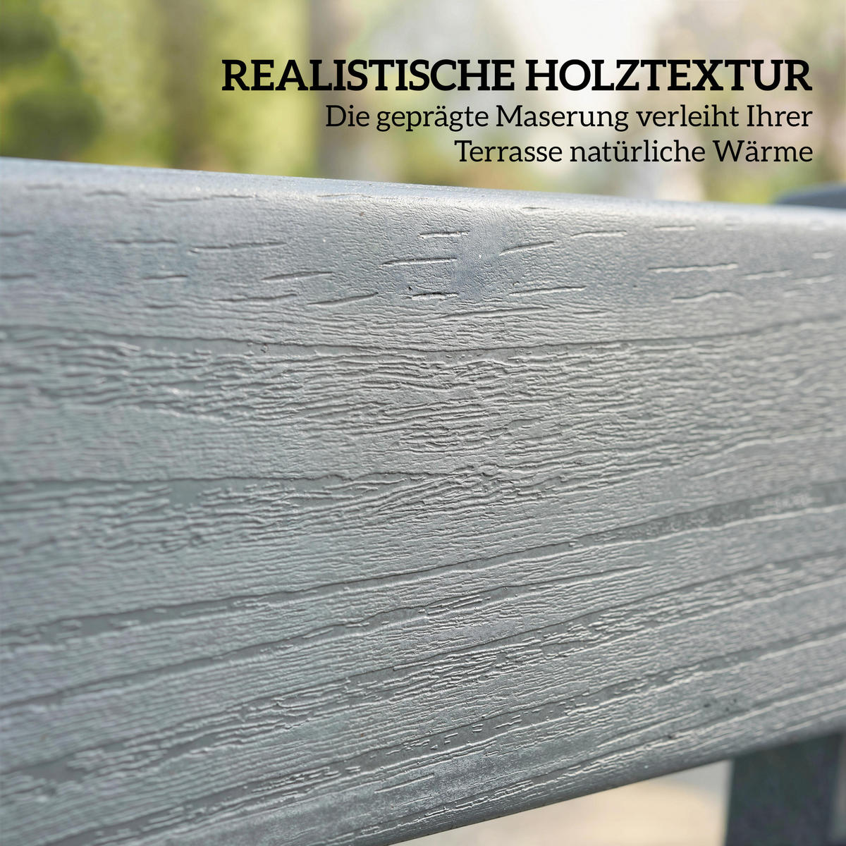 GARTENBANK Kunststoff Grau - Grau, Kunststoff (59/91/130cm) - Outsunny