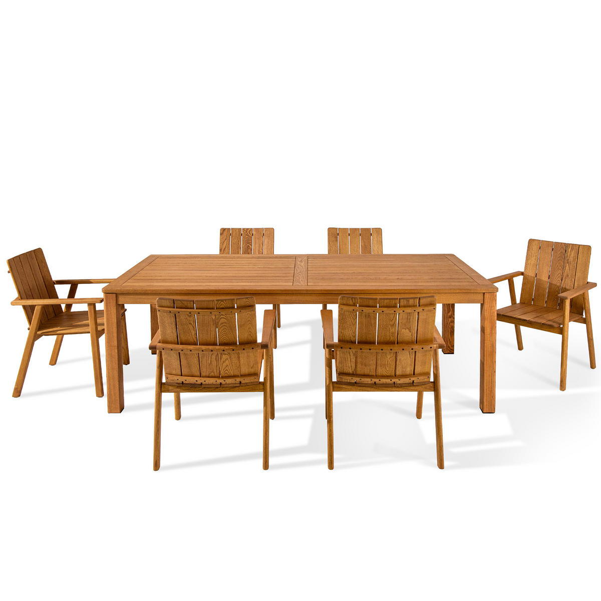 GARTEN ESSGRUPPE ORTUS, Gartenmöbel-Set, 7-er Set - Braun, Holz - KONSIMO®