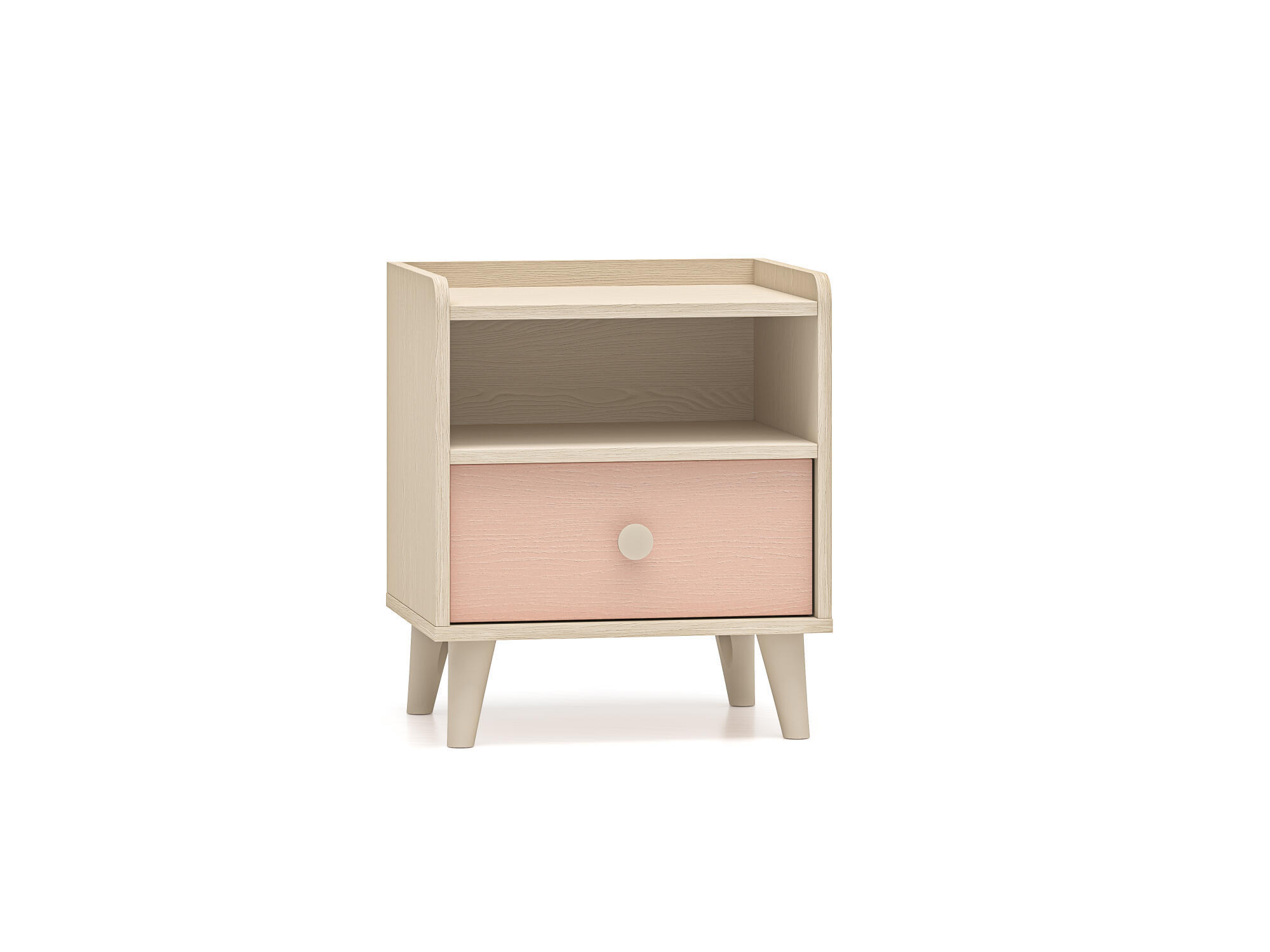 NACHTTISCH MEVEL Rosa 45x36x52 cm - Pink, Holzwerkstoff (45/52/36cm) - FURNLUX