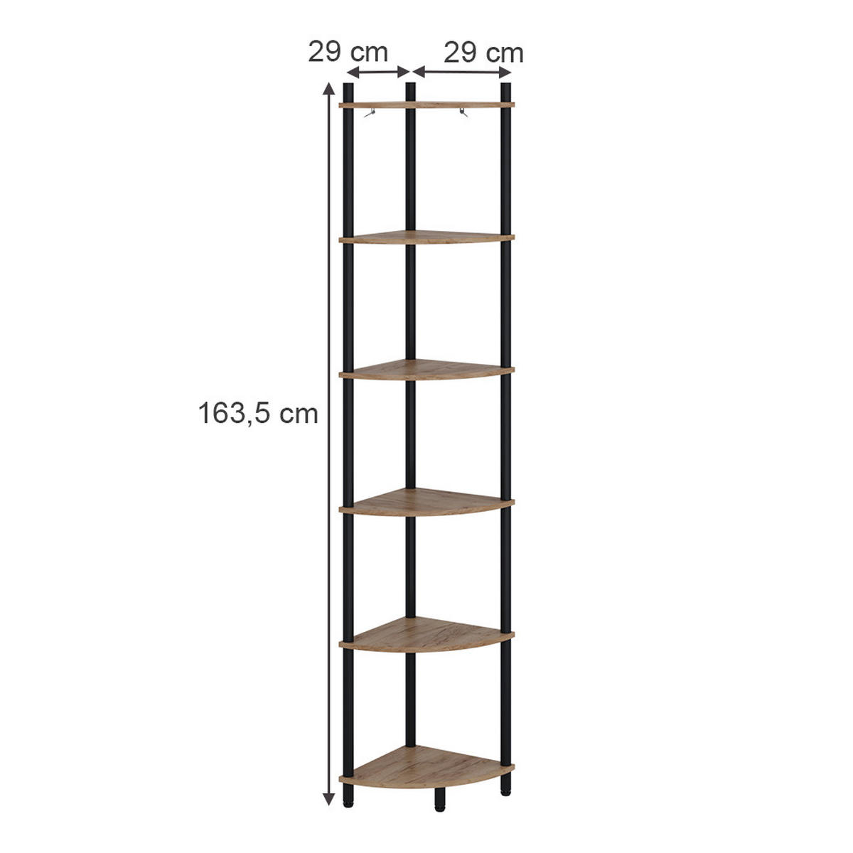 ROHOVÁ POLICE Bivio Zlatý dub power/antracit - medově dubová, kompozitní dřevo (29/163.5/29cm) - Vicco
