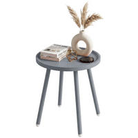 BEISTELLTISCH rund 40 cm Kunststoff Grau - Grau, Kunststoff/Metall (40/40/45cm) - CLP
