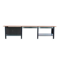 WERKBANK Buffalo Wood mit 2x Schublade und Schrank HxBxT 86,5 x 300 x 75 cm Traglast 1000 kg Anthrazit - Anthrazit, Metall (300/86.5/75cm) - PROREGAL