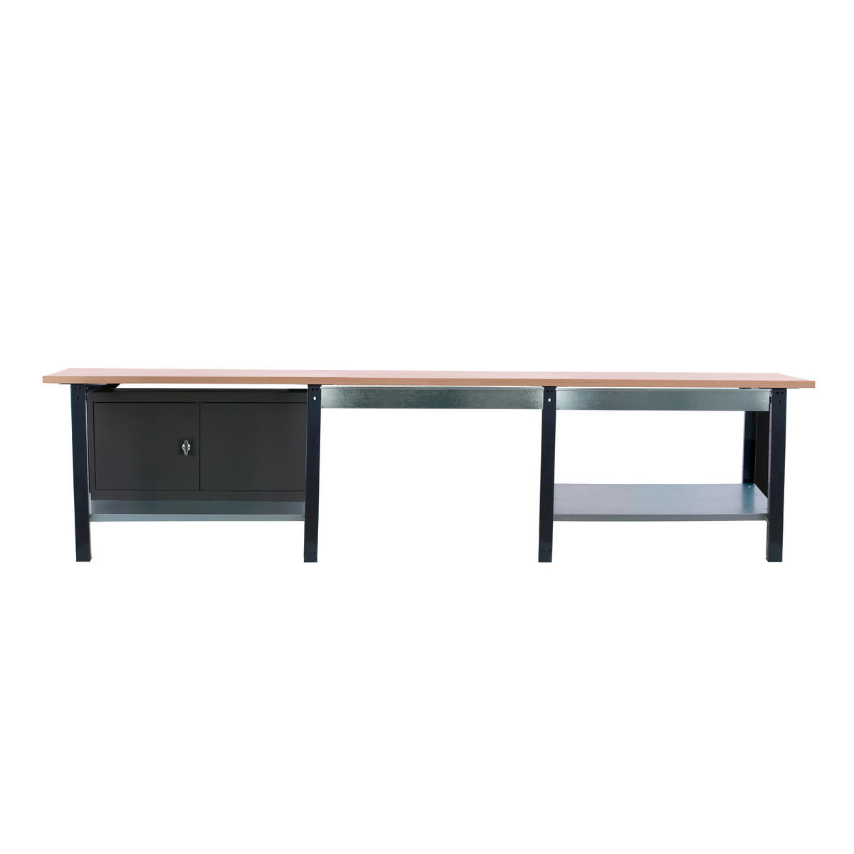 WERKBANK Buffalo Wood mit 2x Schublade und Schrank HxBxT 86,5 x 300 x 75 cm Traglast 1000 kg Anthrazit - Anthrazit, Metall (300/86.5/75cm) - PROREGAL