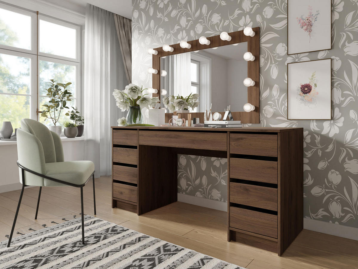 SCHREIBTISCH Ada Bis - Nussbaumfarben, Holzwerkstoff (55/154/76cm) - MIRJAN24