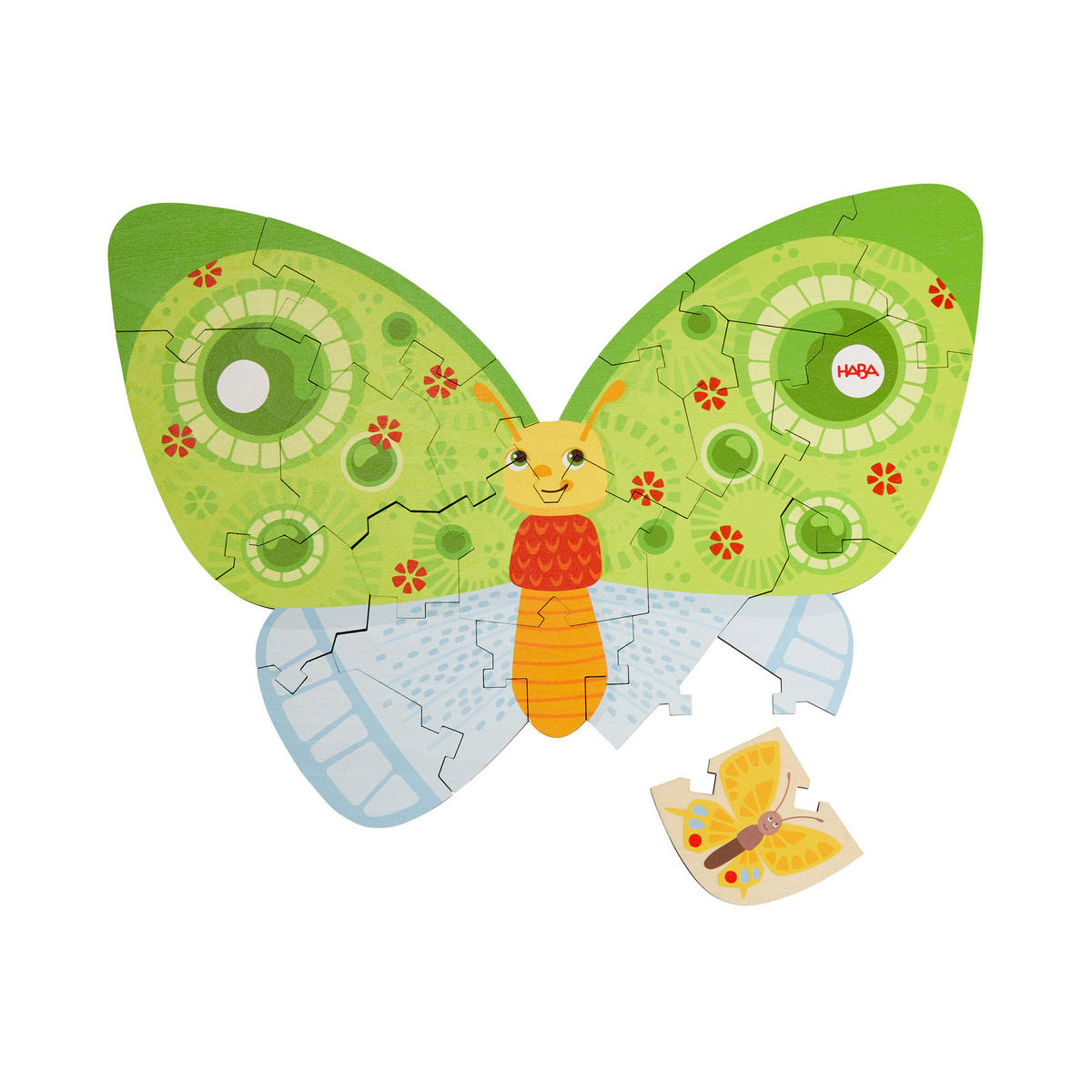HOLZPUZZLE 2in1 Schmetterling, ab 4 Jahre - Multicolor, Naturmaterialien (15.5/5/23.5cm) - Haba