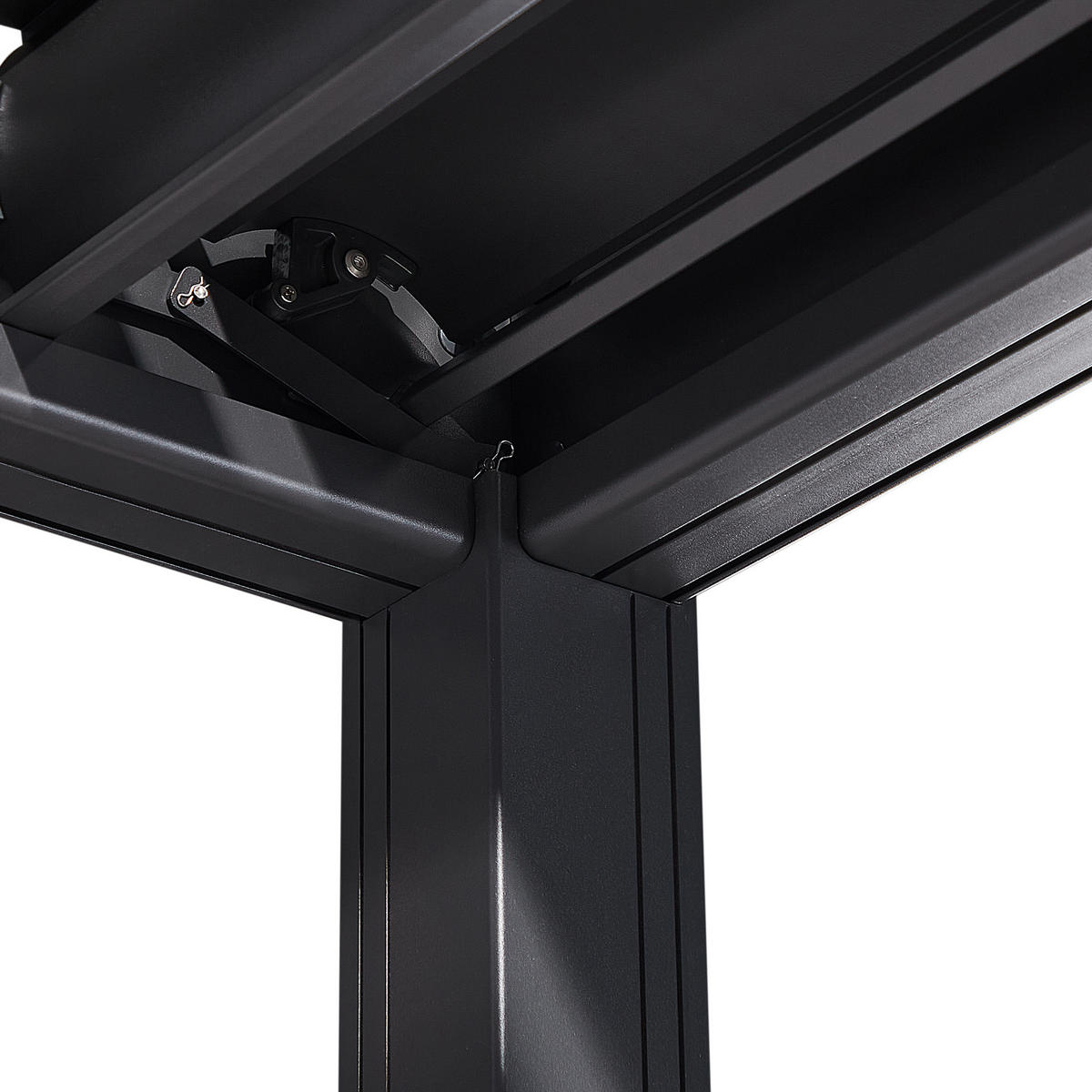 GARTEN-PERGOLA Schwarz Forno II - Schwarz, Metall (310/250/310cm) - Beliani