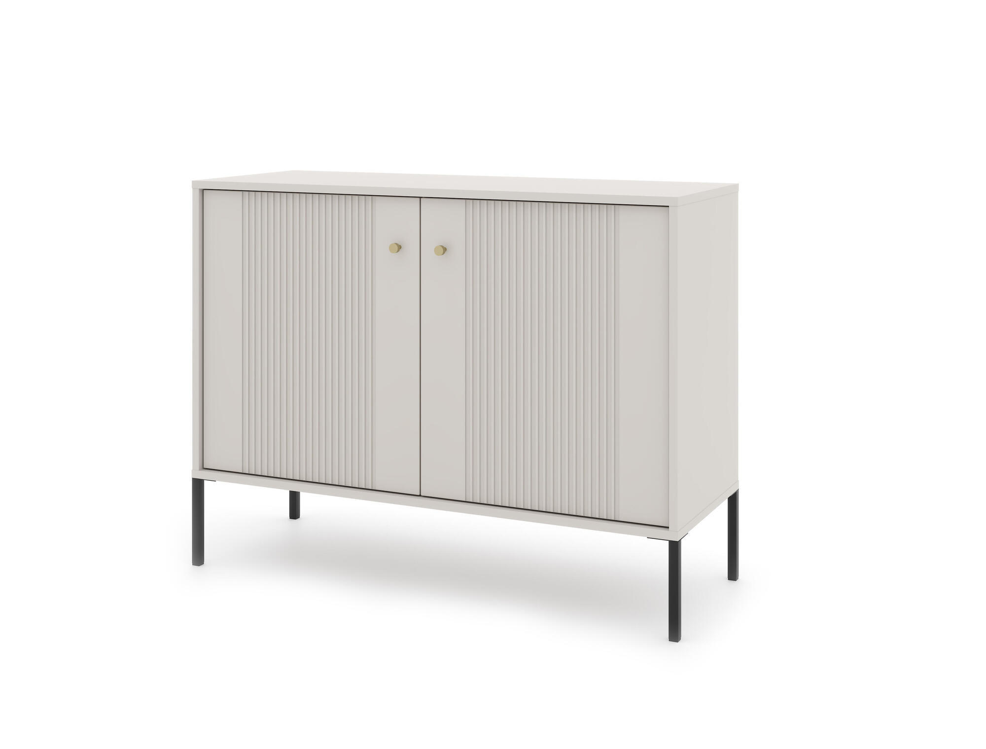 SIDEBOARD ISEO Beige, Schwarz 104x39x79 cm - Beige/Schwarz, Holzwerkstoff (104/79/39cm) - FURNLUX