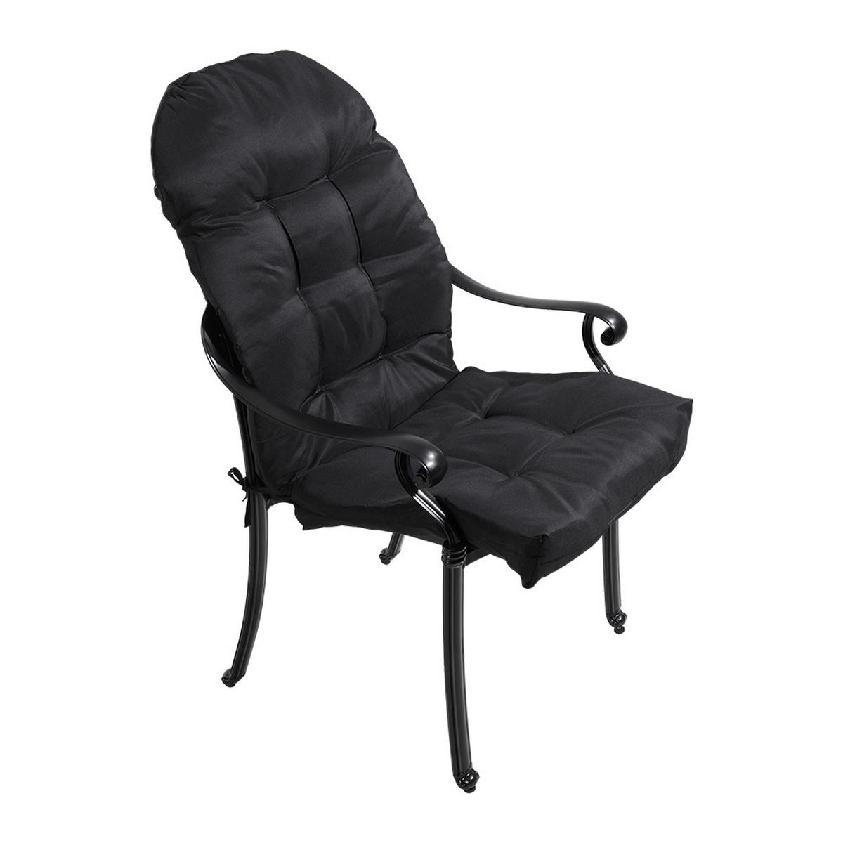 BÜROSTUHL mit 4cm 28D Sponge aus PP + Wood Plate Steel in Schwarz Ergonomisch 58 x 55 x 93cm - Schwarz/Weiß, Kunststoff/Textil (48/93/110cm) - Livingandhome