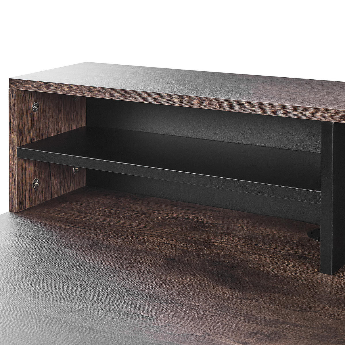 SCHREIBTISCH dunkler Holzfarbton 100/53/96 cm Harison - Dunkelgrau, Holzwerkstoff (53/100/96cm) - Beliani