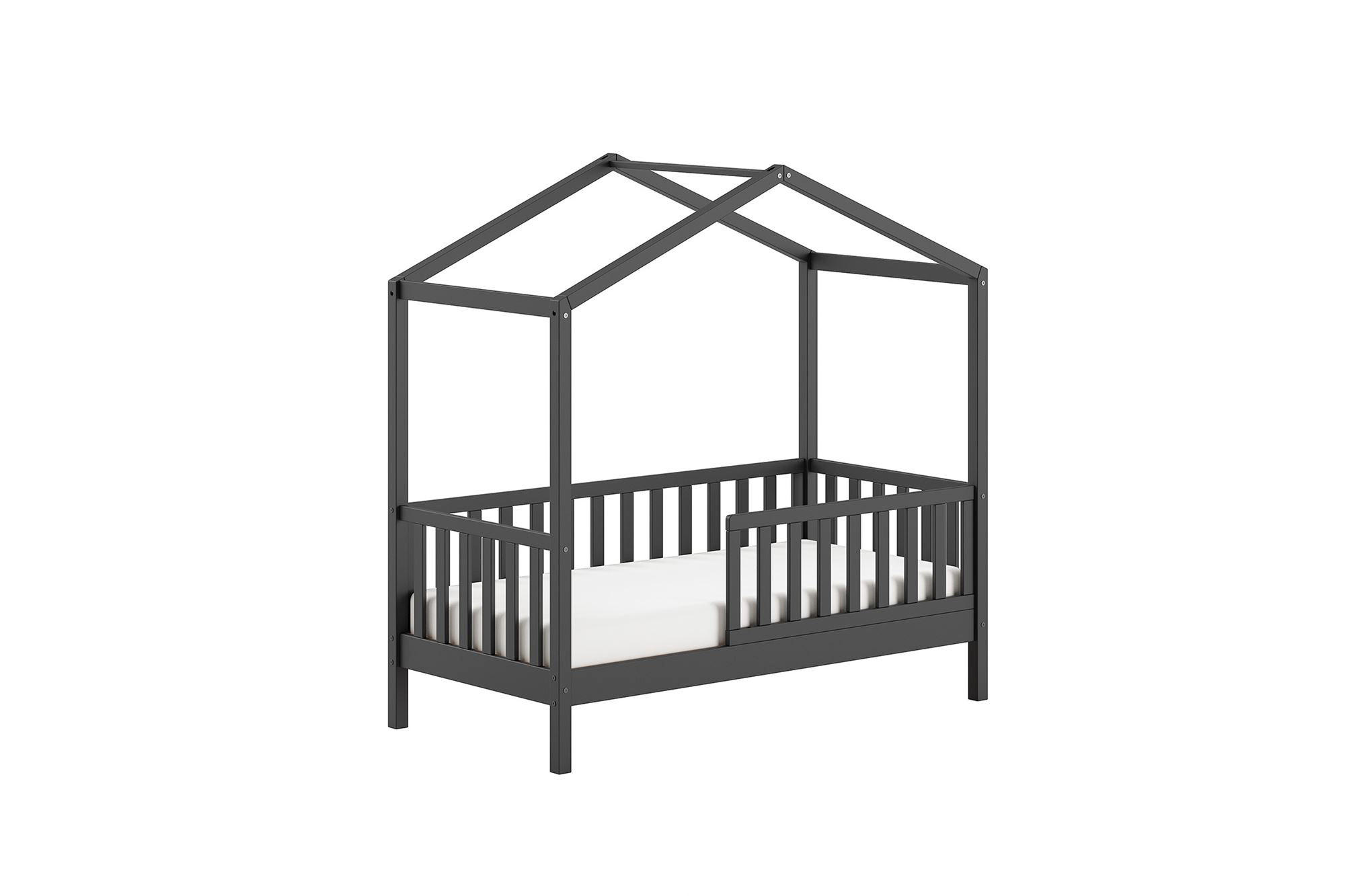 JUNIORBETT Karie 148x151x76 aus Massivholz in Anthrazit - Grau, Holz (70/140cm) - 58aufmkessel