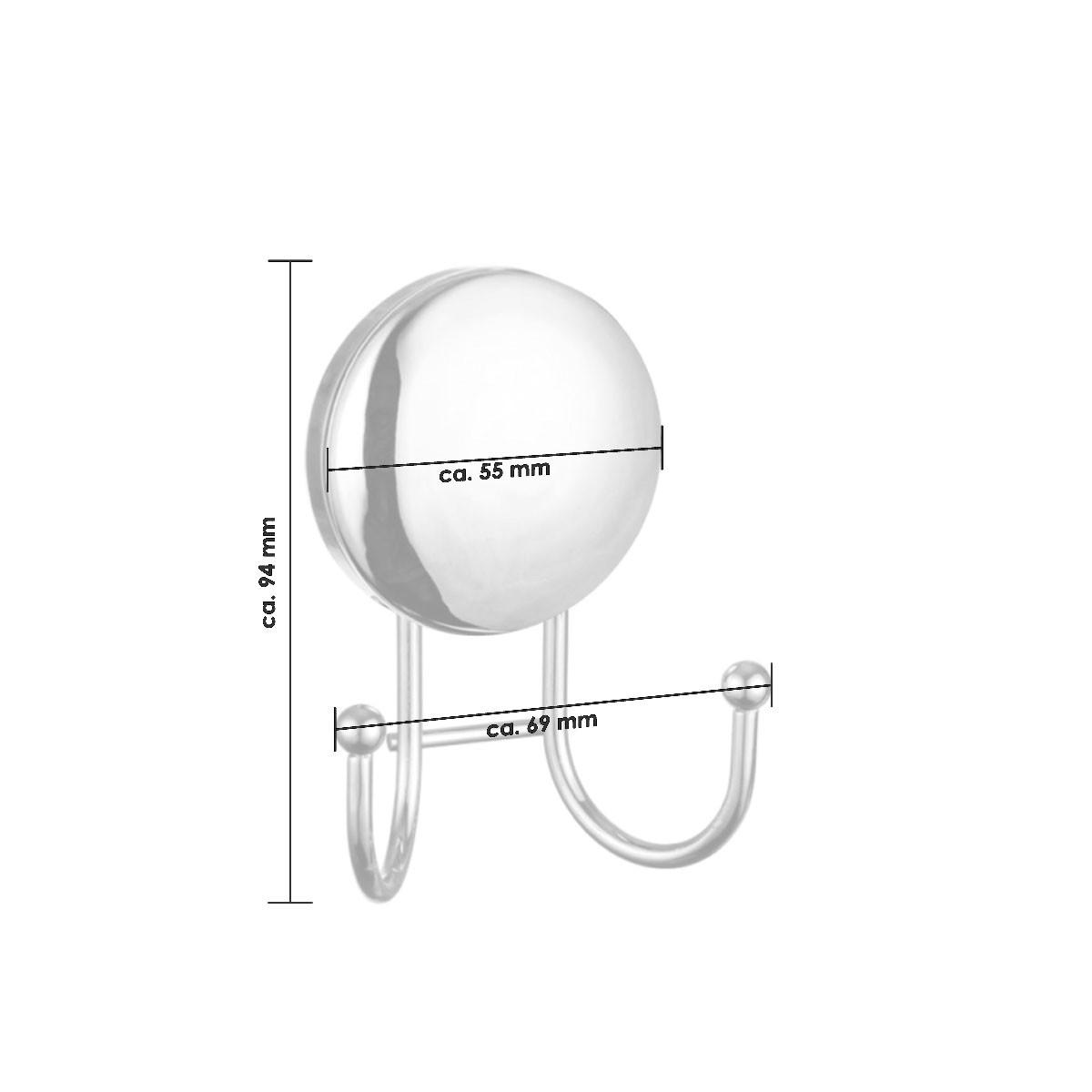 DOPPELWANDHAKEN MOON-LOC - Edelstahlfarben, Metall (6.9/9.4/4cm) - bremermann