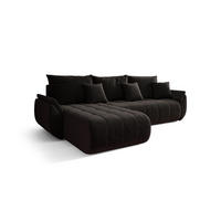 ECKSOFA mit Schlaffunktion TOKYO L Monolith 95 Links - Dunkelbraun, Textil (280/185cm) - Bedante