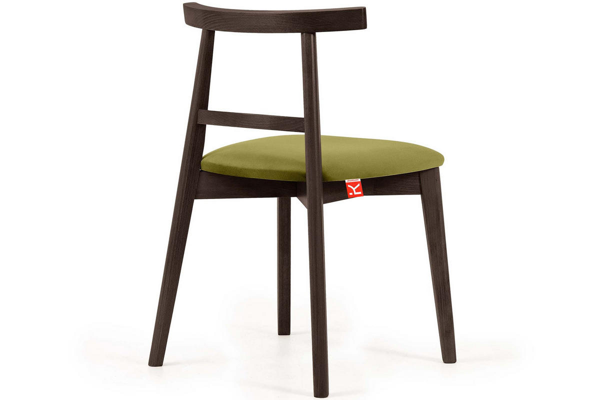 ESSTISCHSTÜHLE LILIO 2 St Vintage, Buchenholz / Stoff - Dunkelbraun/Olivgrün, Holz/Textil (47/76/45cm) - KONSIMO®