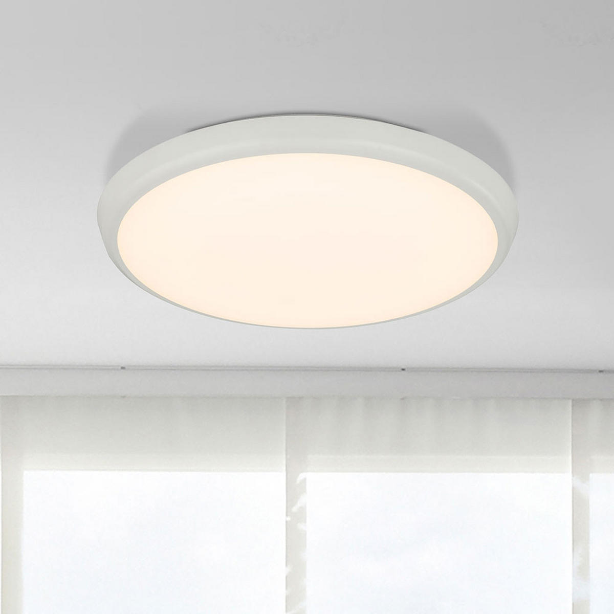 LED DECKENLEUCHTE AEMON Weiß Matt - Weiß, Kunststoff (40/40/4.8cm) - Globo Lighting