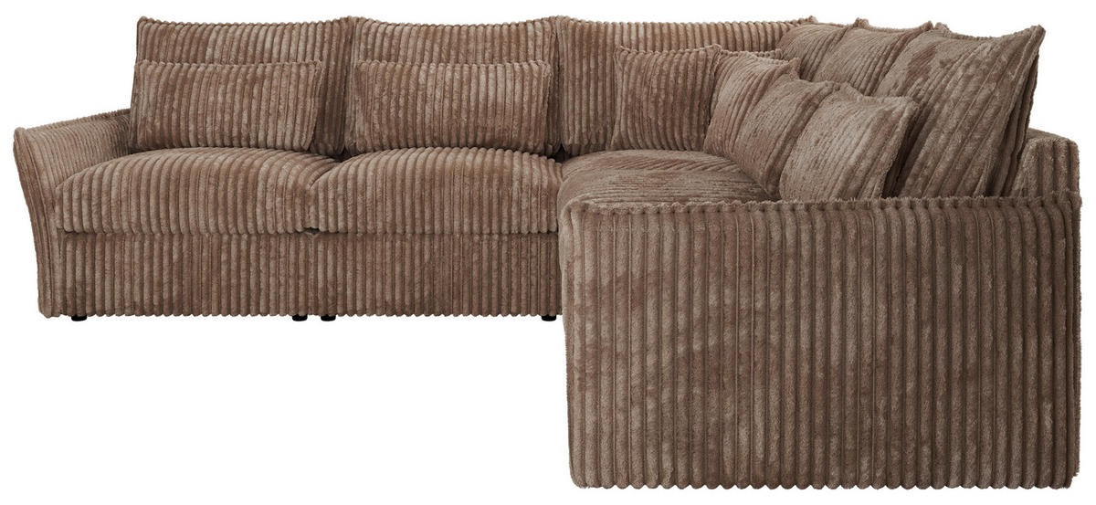 ECKSOFA VERSO L Braun Cord - Schwarz/Braun, Kunststoff/Textil (270/270cm) - MKS