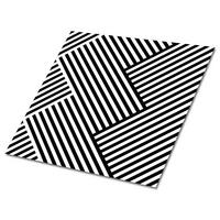 FLIESENAUFKLEBER 9 Stück 30x30 cm selbstklebend Geometrische Linien - Schwarz, Textil (30/1.6/30cm) - TULUP