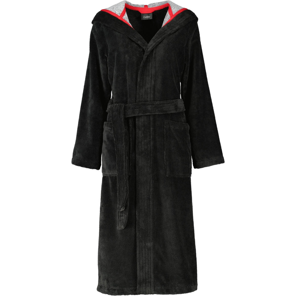 BADEMANTEL DAMEN KAPUZE DOUBLEFACE 830 LAVA - 97 - Schwarz, Textil (XLnull) - Cawoe