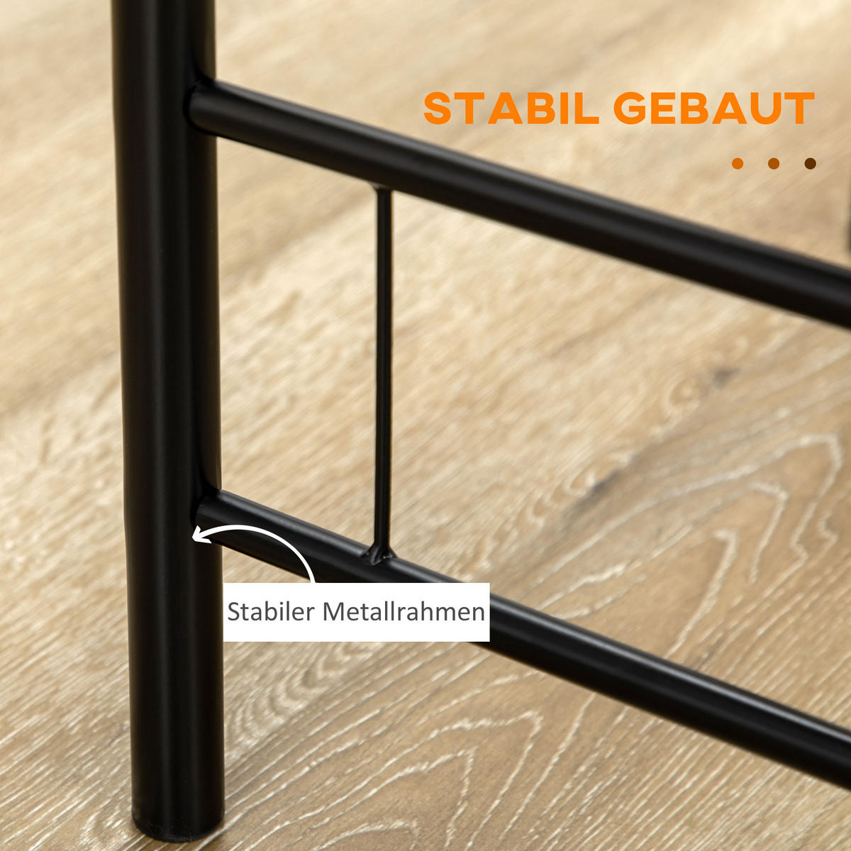 ESSGRUPPE, MDF, Metall, Schwarz - Schwarz, Kunststoff (53/74.5/80cm) - HOMCOM