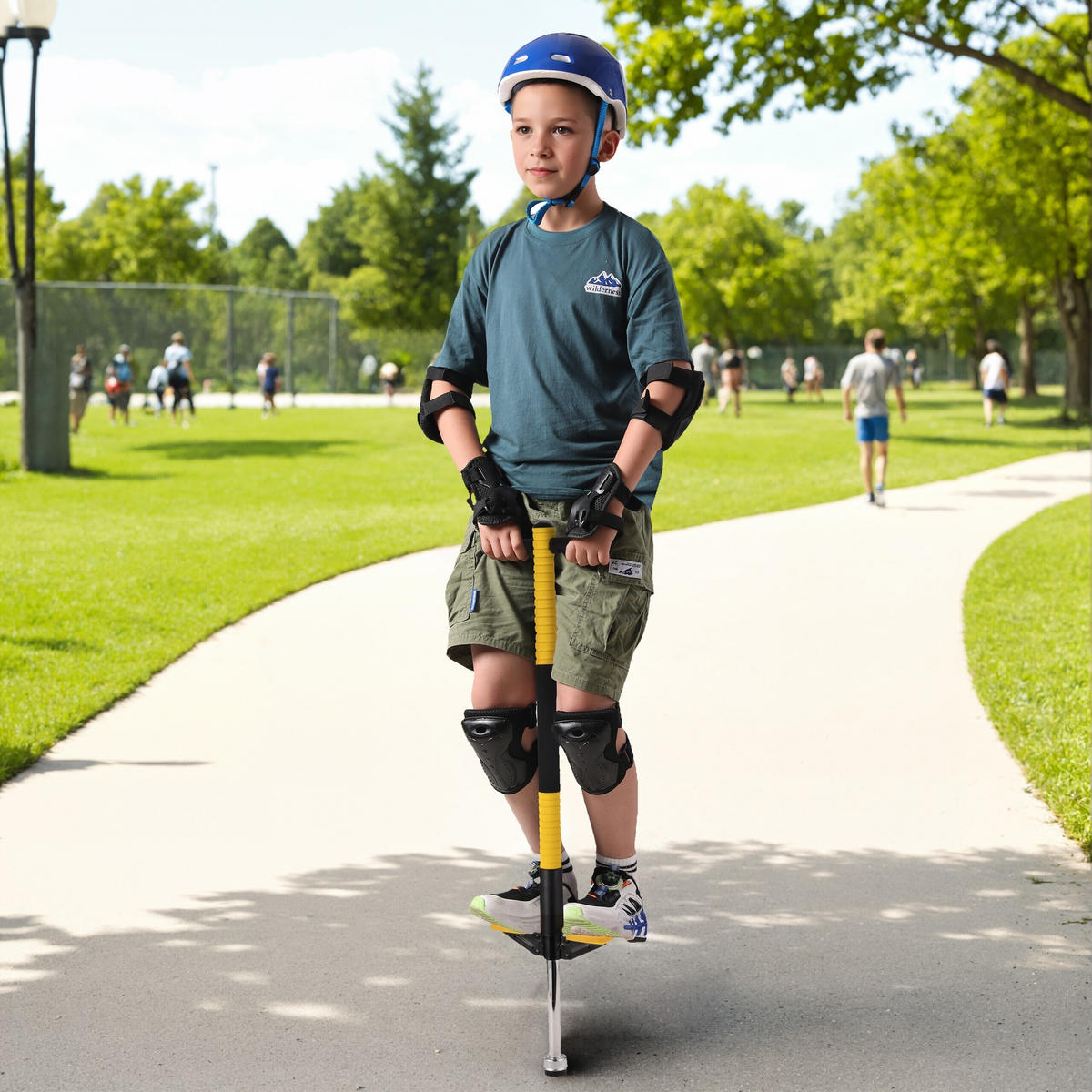 POGO-STICK - Gelb, Kunststoff/Textil (24/6cm) - Relaxdays