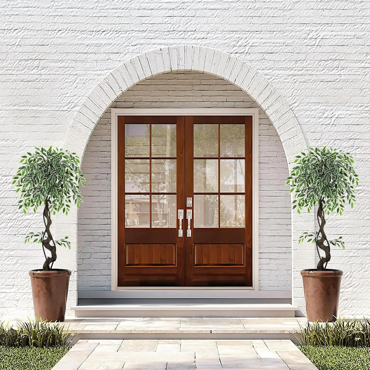 KUNSTPFLANZE Ficus Style 150cm Grün mit weißem Topf - Grün, Kunststoff (150cm) - Coonoor